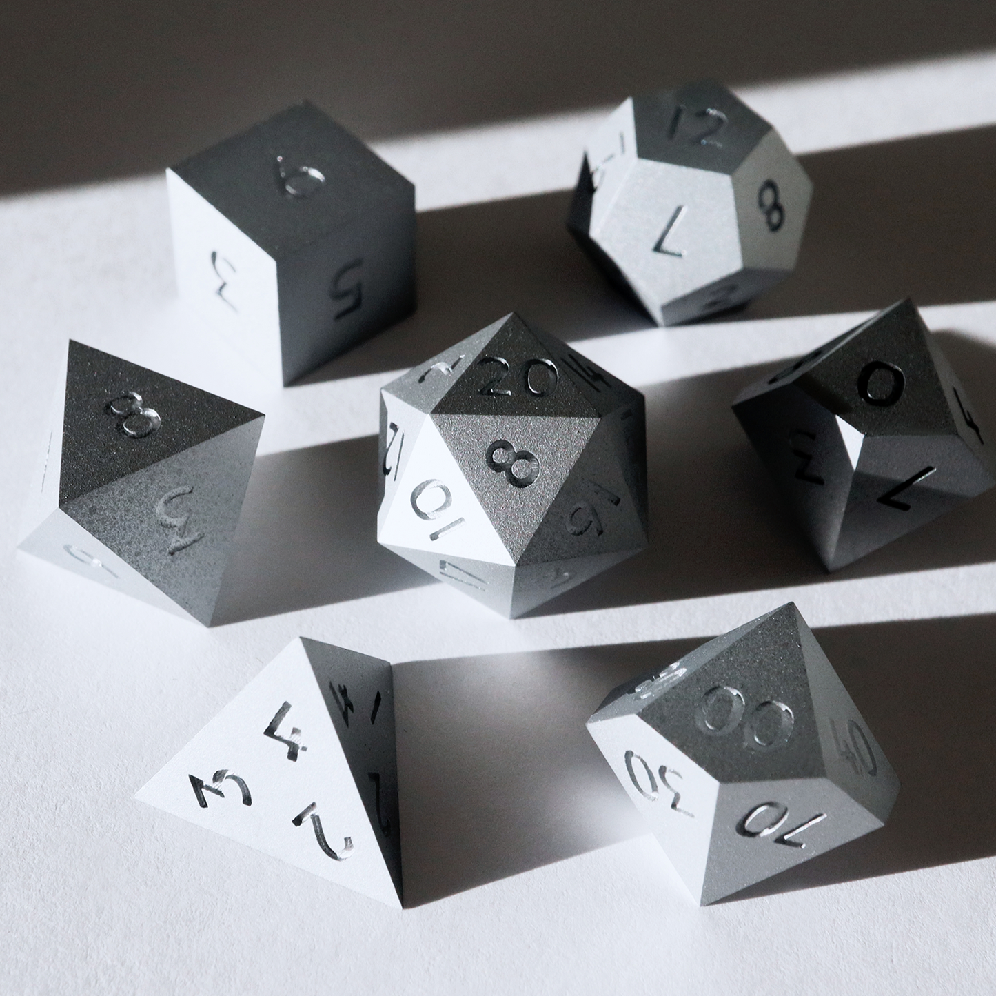 Artemisia - handmade sharp edge 7 piece dice set