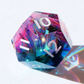 Hologram Gems - handmade sharp edge 7 piece dice set