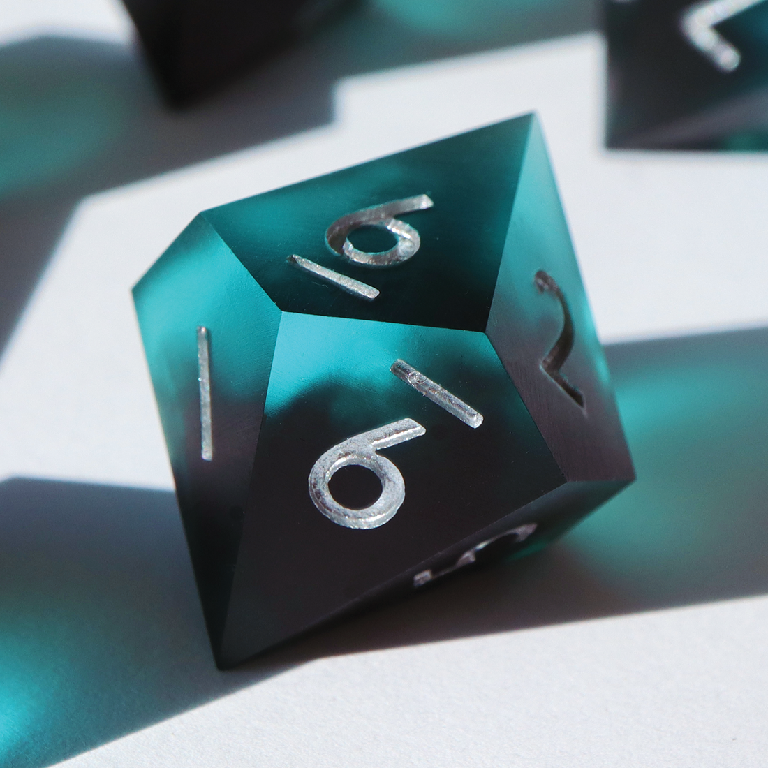 Drowned Sea Matte Smoke Dice - Sharp Edge Resin Dice Set – Everything Dice