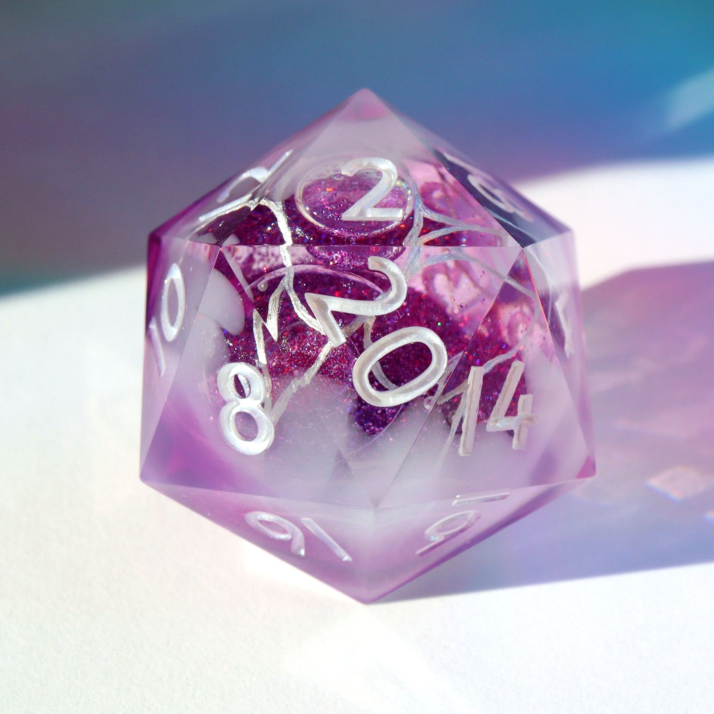 Amethyst Geode Liquid Core Chonk D20