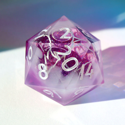 Amethyst Geode Liquid Core Chonk D20