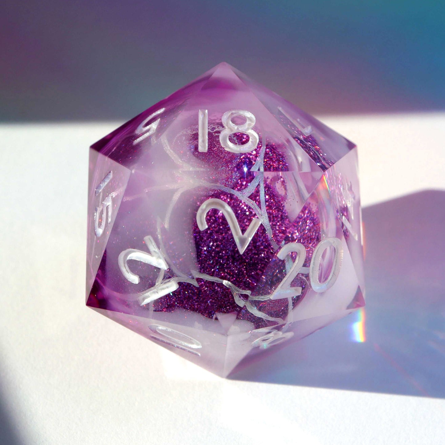 Amethyst Geode Liquid Core Chonk D20