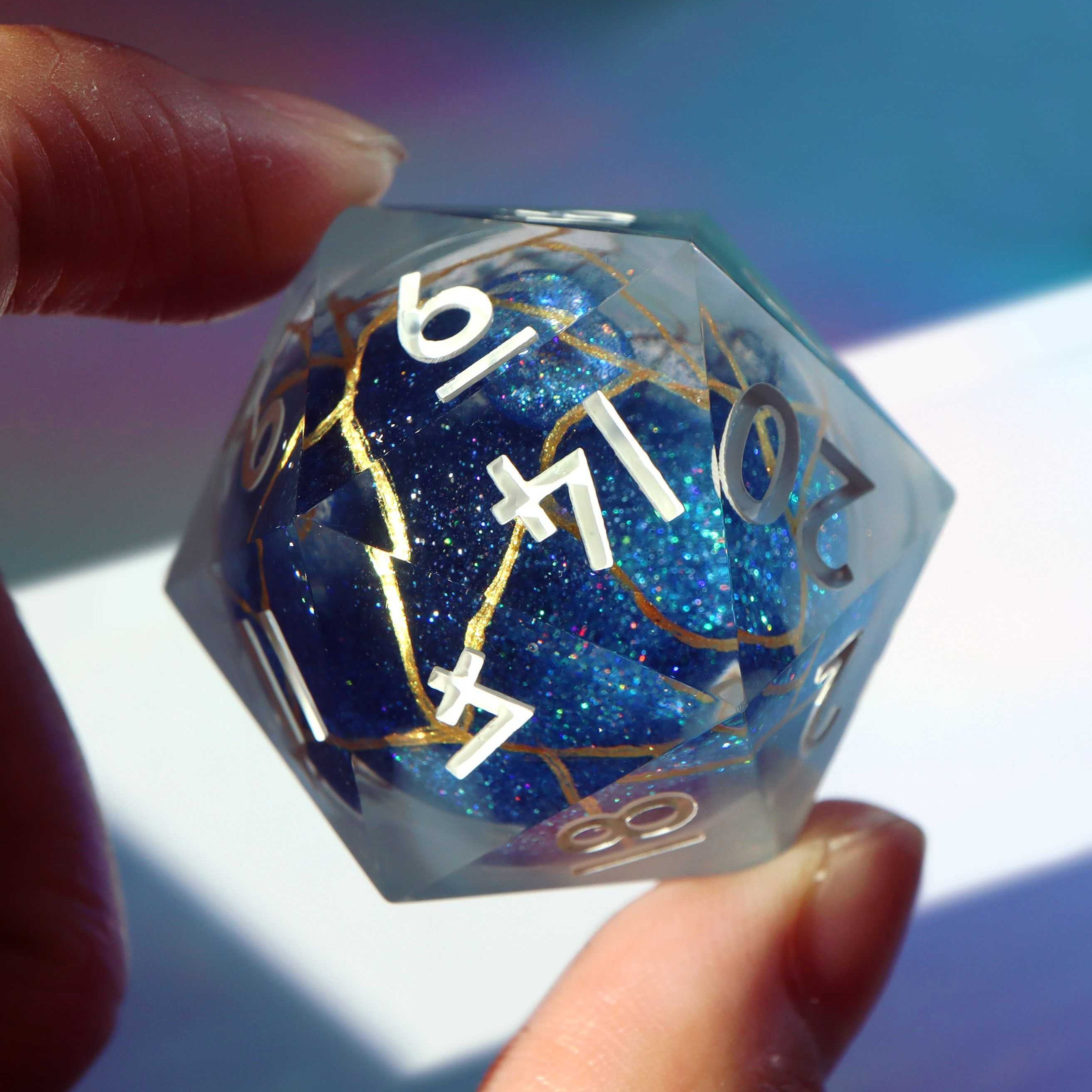 Kintsugi Liquid Core Chonk 40mm Oversized D20 – Everything Dice
