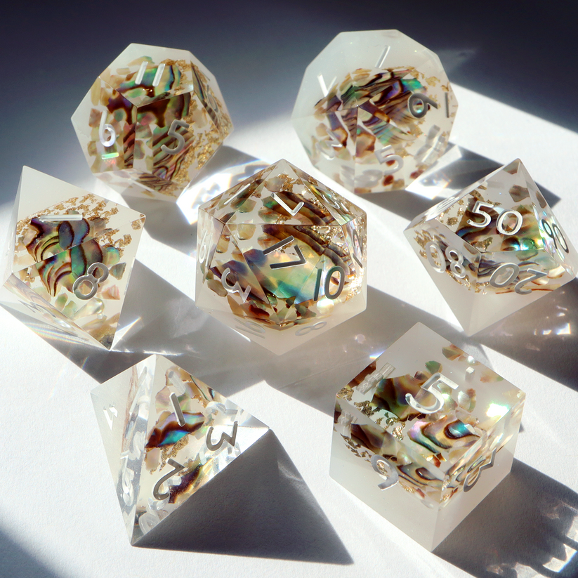 Leviathan Scales Opal Shell Dice - Sharp Edge Resin Dice Set ...