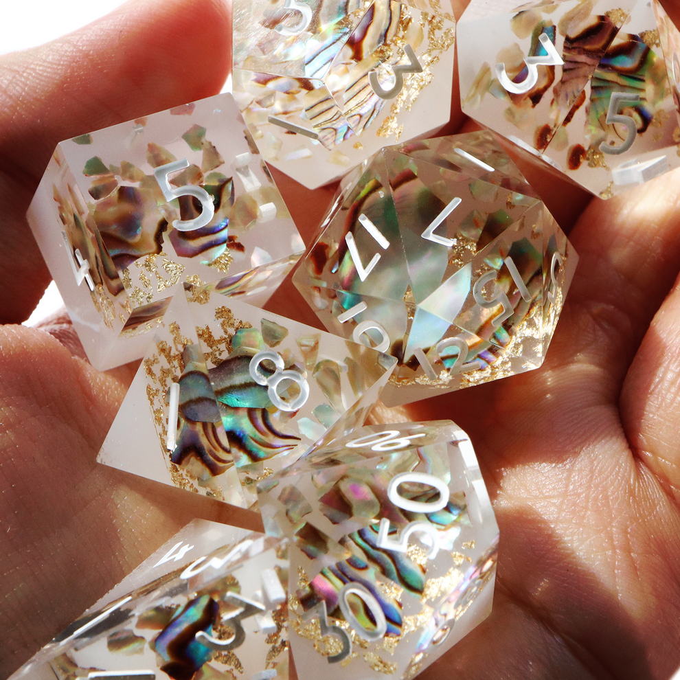 Leviathan Scales Opal Shell Dice - Sharp Edge Resin Dice Set ...