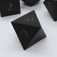 The Black Obelisk - ultra matte handmade sharp edge 7 piece dice set