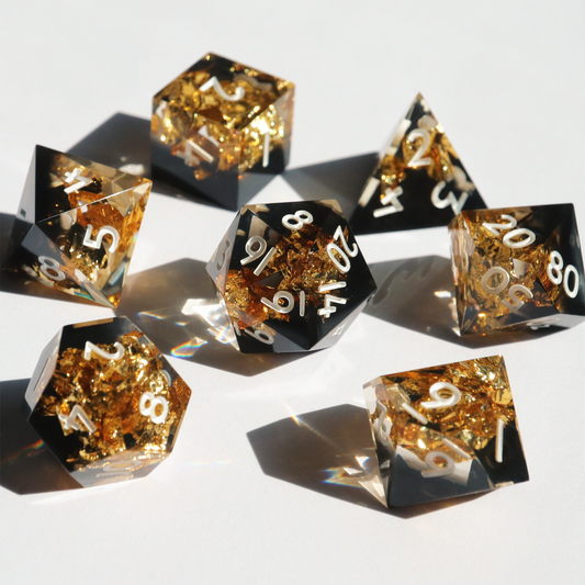 Brutus - handmade sharp edge 7 piece dice set