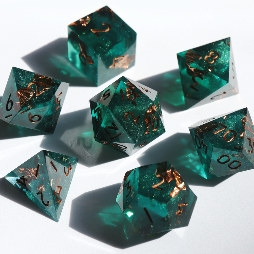 Decayed Sets Decay Deco - Sharp Edge Resin Dice Set – Everything Dice
