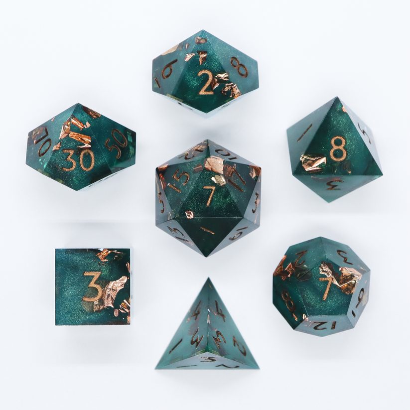 Decayed Sets Decay Deco - Sharp Edge Resin Dice Set – Everything Dice