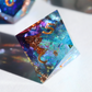 Nebula Patina - handmade sharp edge 7 piece dice set