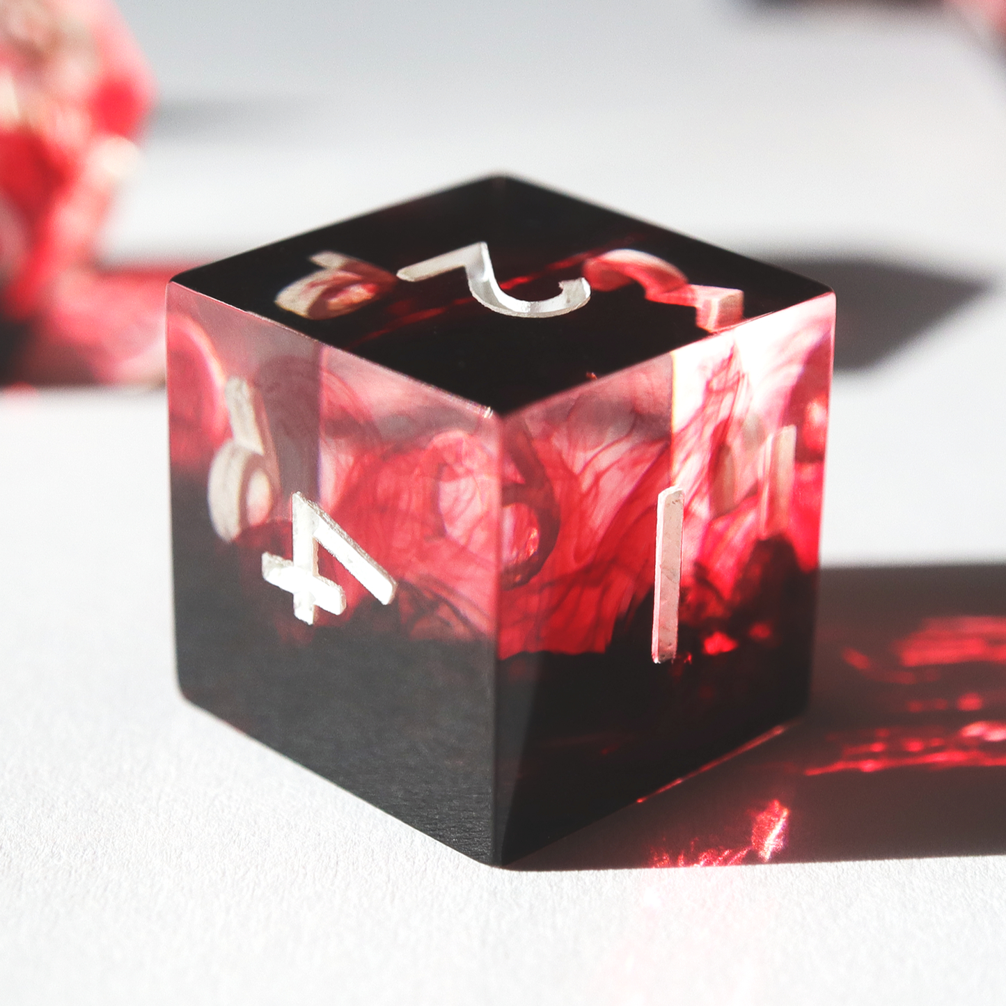 Persephone's Fury - handmade sharp edge 7 piece dice set