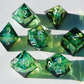 Poisoner's Delight - handmade sharp edge 7 piece dice set