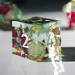 Victorian Tearoom - handmade floral sharp edge 7 piece dice set